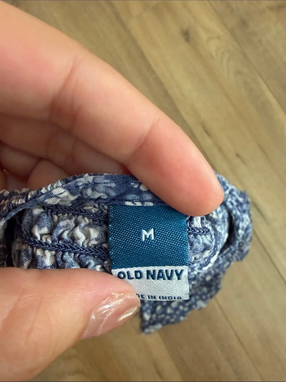 Old Navy Blue Floral Ruffled Short Sleeve Blouse